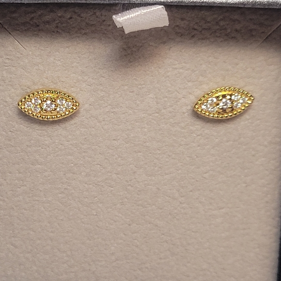 SOLD Bony Levy 18k gold diamond Evil Eye earrings NEW - Picture 3 of 5